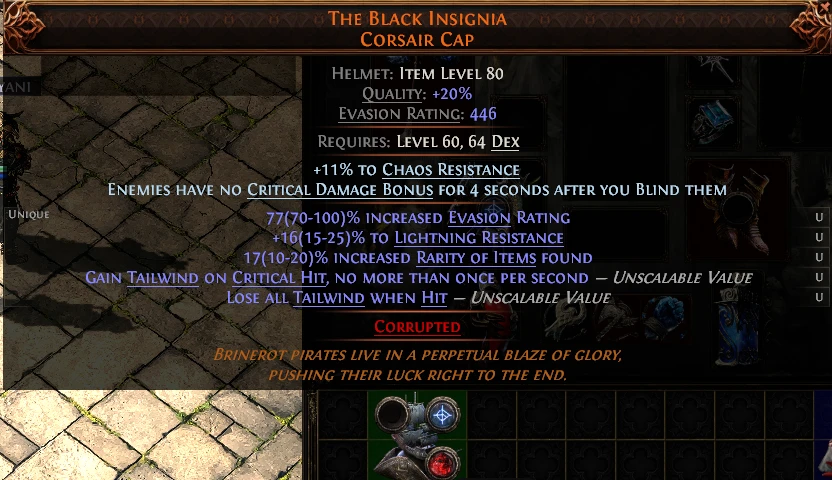 THE BLACK INSIGNIA CORSAIR CAP