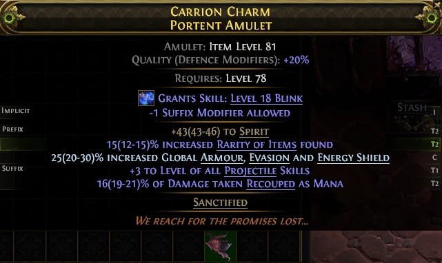CARRION CHARM PORTENT AMULET