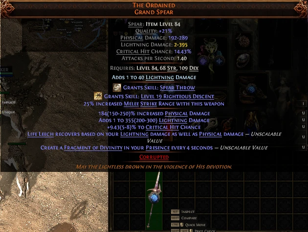 THE ORDAINED GRAND SPEAR