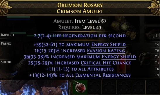 OBLIVION ROSARY CRIMSON AMULET