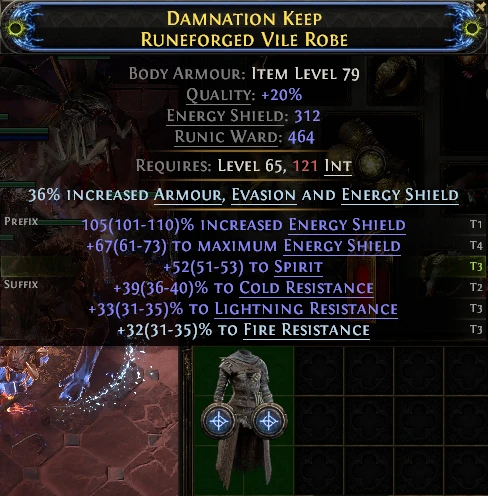 DAMNATION KEEP RUNEFORGED VILE ROBE