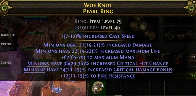 WOE KNOT PEARL RING