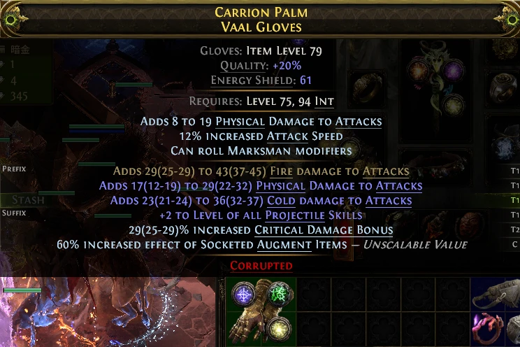 CARRION PALM 0 VAAL GLOVES 12