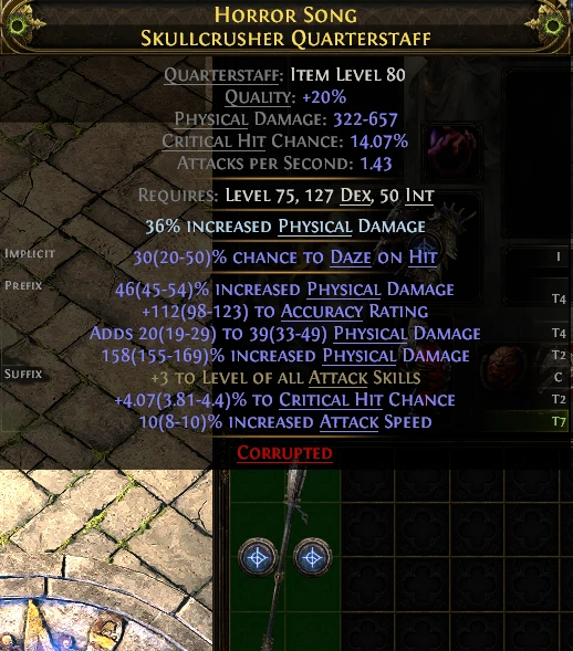 HORROR SONG SKULLCRUSHER QUARTERSTAFF
