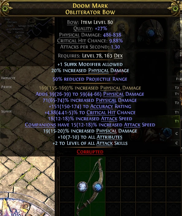 DOOM MARK OBLITERATOR Bow Ange Doryani