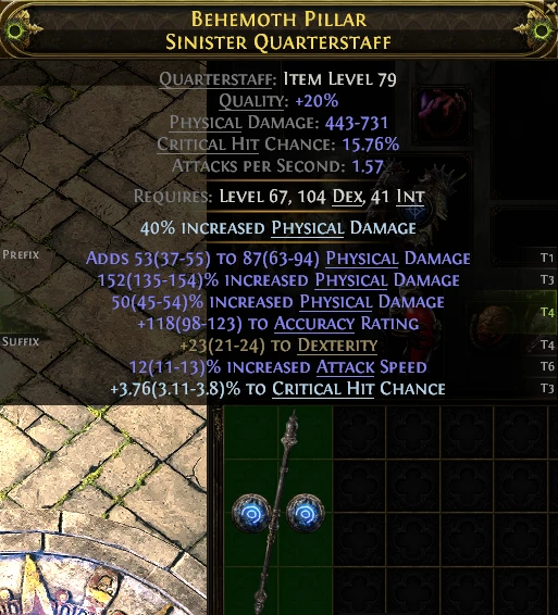 BEHEMOTH PILLAR SINISTER QUARTERSTAFF