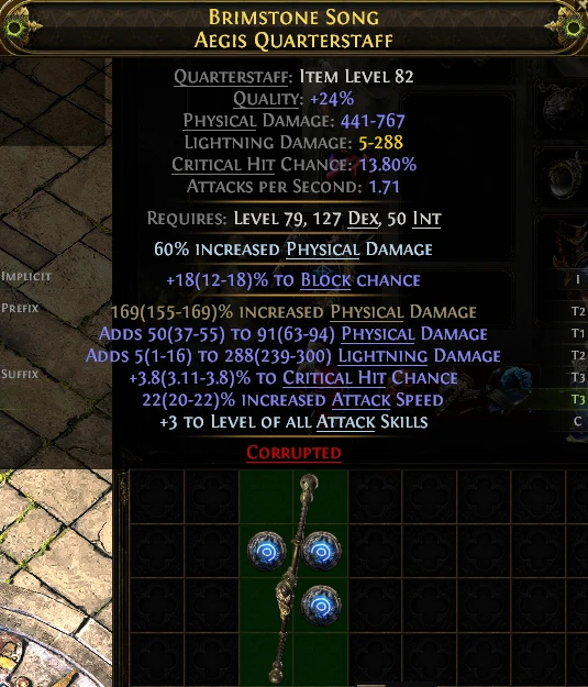 BRIMSTONE SONG a AEGIS QUARTERSTAFF
