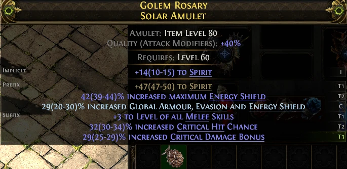 GOLEM ROSARY SOLAR AMULET