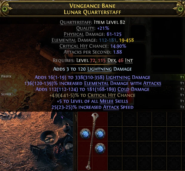 VENGEANCE BANE LUNAR QUARTERSTAFF