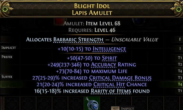 BLIGHT IDOL LAPIS AMULET