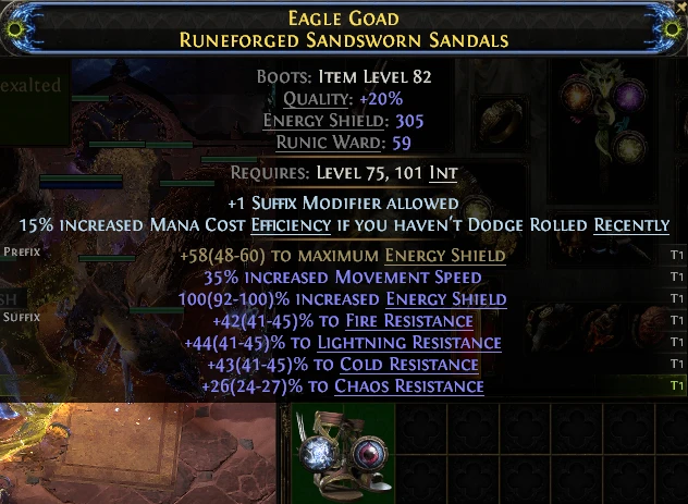 EAGLE GOAD RUNEFORGED SANDSWORN SANDALS exalted