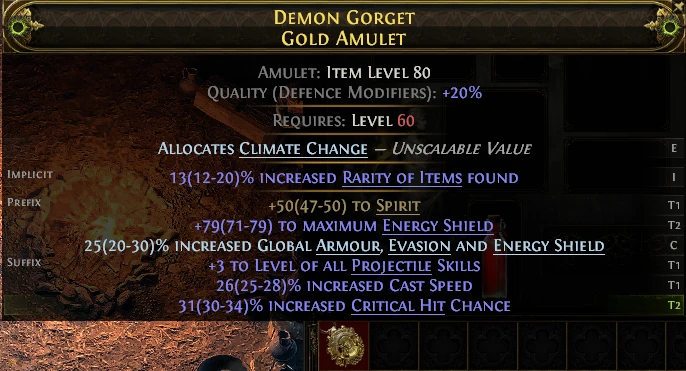 DEMON GORGET GOLD AMULET