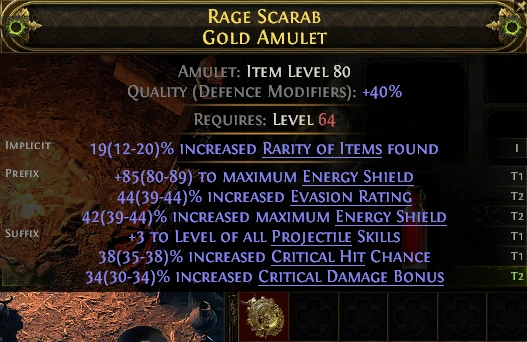 RAGE SCARAB GOLD AMULET