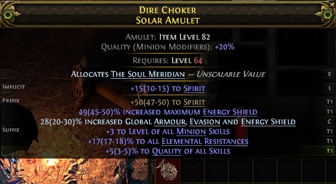 DIRE CHOKER SOLAR AMULET