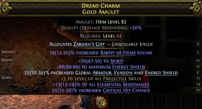 DREAD CHARM GOLD AMULET