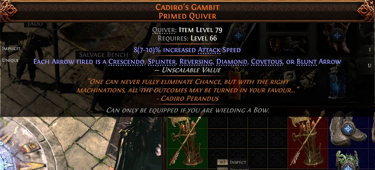 CADIRO'S GAMBIT PRIMED QUIVER JADO XXXXXXX
