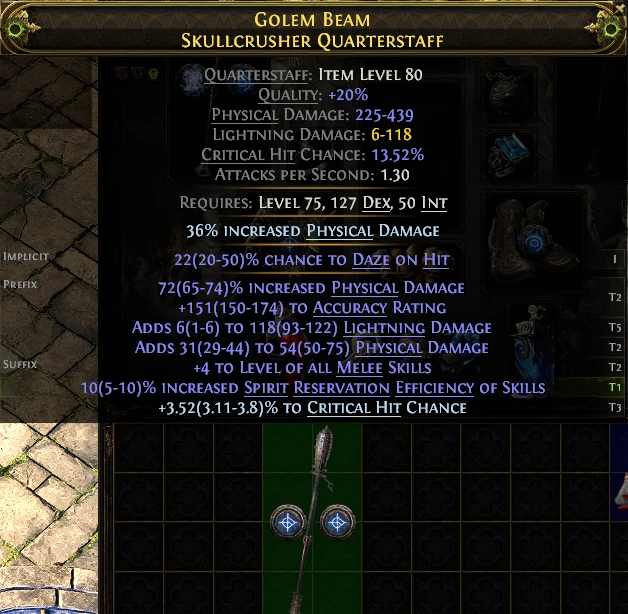 GOLEM BEAM SKULLCRUSHER QUARTERSTAFF