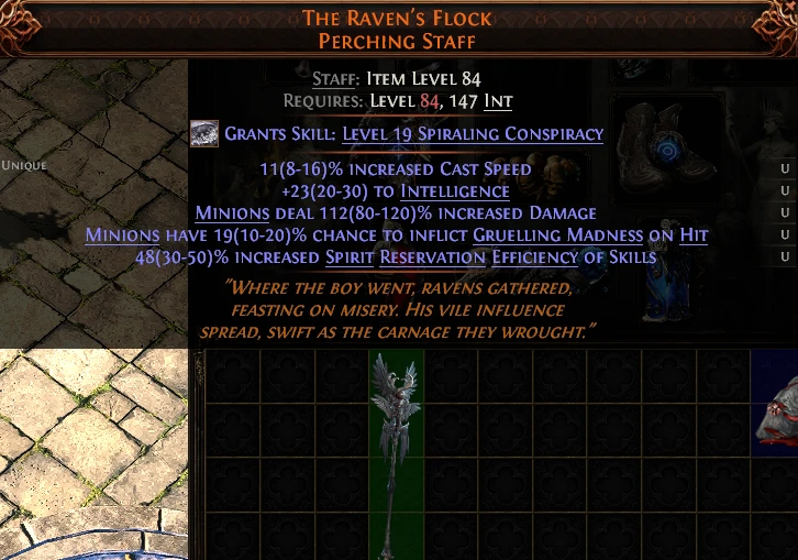 THE RAVEN'S FLOCK PERCHING STAFF