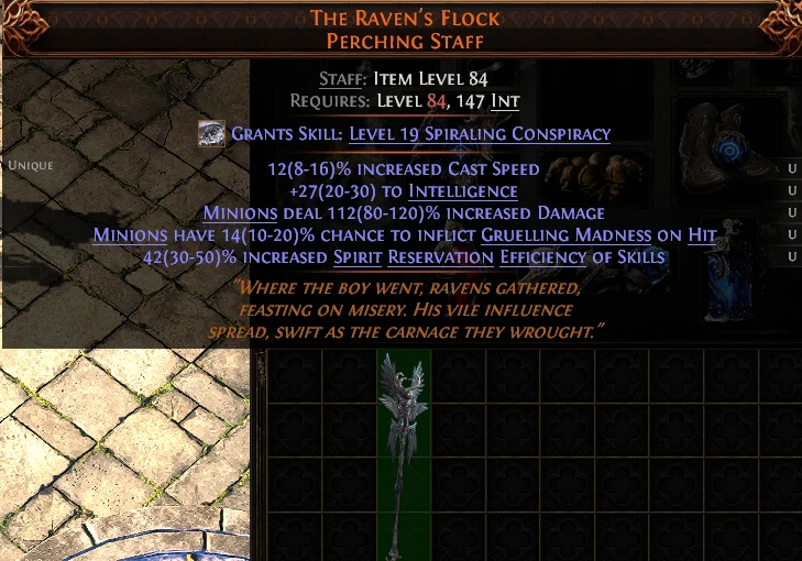 THE RAVEN'S FLOCK PERCHING STAFF