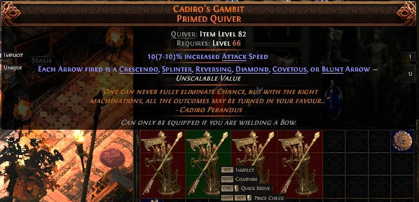 CADIRO'S GAMBIT PRIMED QUIVER