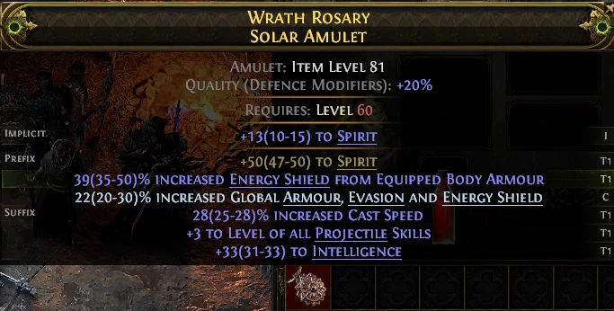 WRATH ROSARY SOLAR AMULET