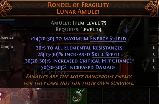 RONDEL OF FRAGILITY LUNAR AMULET