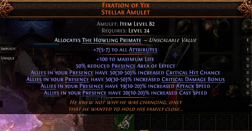 FIXATION OF YIX STELLAR AMULET WAH VINI
