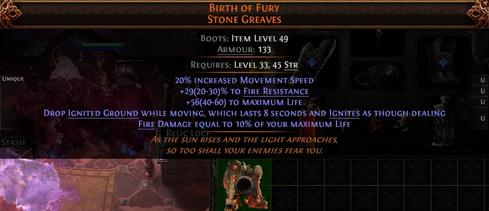 BIRTH OF FURY STONE GREAVES
