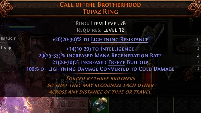 CALL OF THE BROTHERHOOD TOPAZ RING