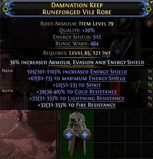 DAMNATION KEEP RUNEFORGED VILE ROBE