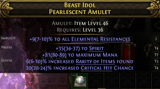 BEAST IDOL PEARLESCENT AMULET