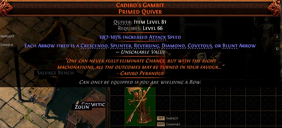 CADIRO'S GAMBIT PRIMED QUIVER