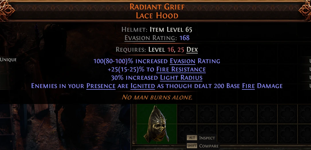 RADIANT GRIEF LACE HOOD
