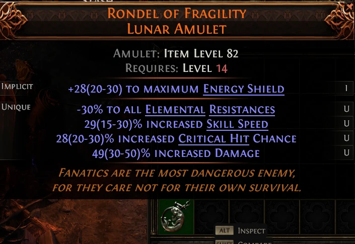 RONDEL OF FRAGILITY LUNAR AMULET
