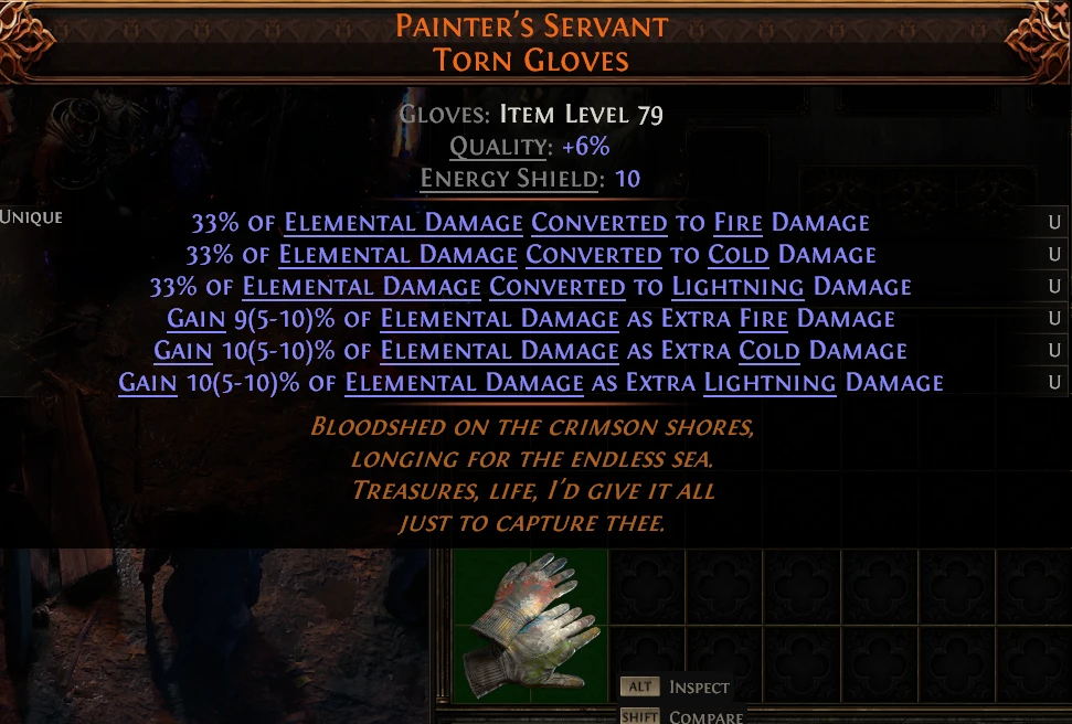 PAINTER'S SERVANT TORN GLOVES
