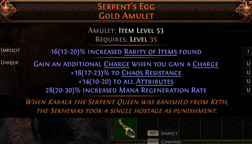 SERPENT'S EGG GOLD AMULET