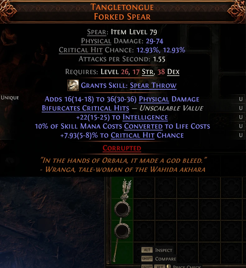 TANGLETONGUE FORKED SPEAR