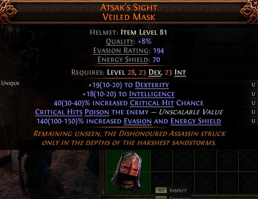 ATSAK'S SIGHT VEILED MASK
