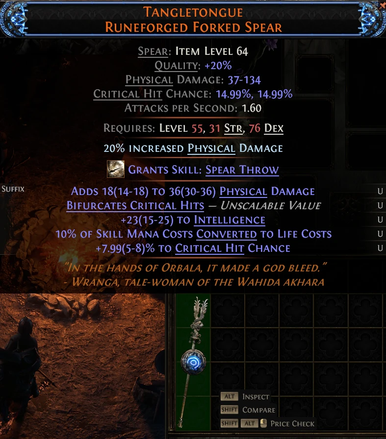 TANGLETONGUE RUNEFORGED FORKED SPEAR