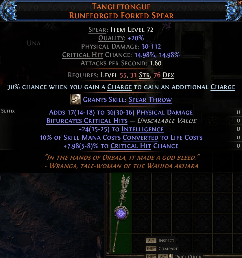 TANGLETONGUE RUNEFORGED FORKED SPEAR