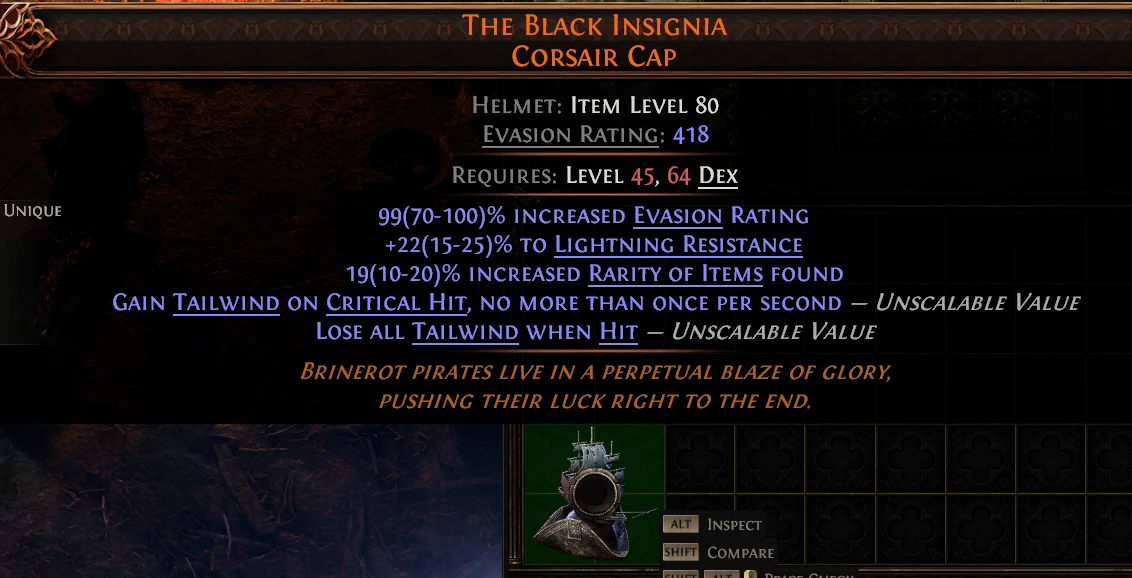 THE BLACK INSIGNIA CORSAIR CAP