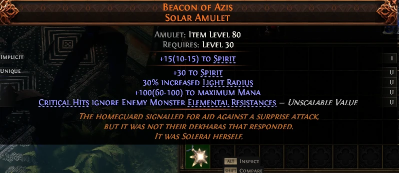 BEACON OF AZIS SOLAR AMULET