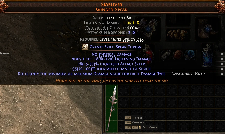 SKYSLIVER WINGED SPEAR