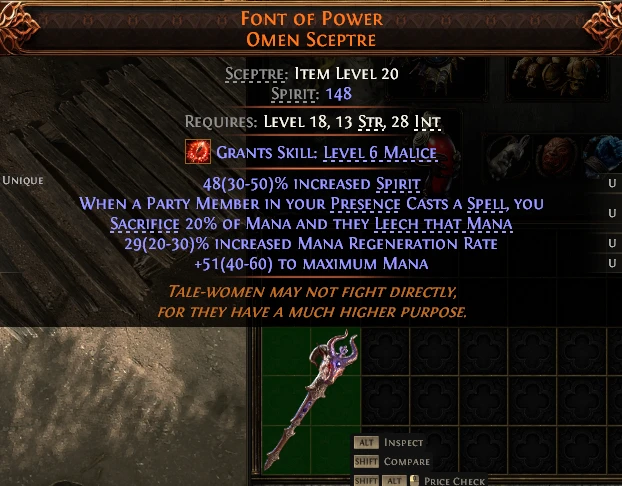 FONT OF POWER OMEN SCEPTRE