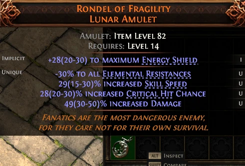RONDEL OF FRAGILITY LUNAR AMULET