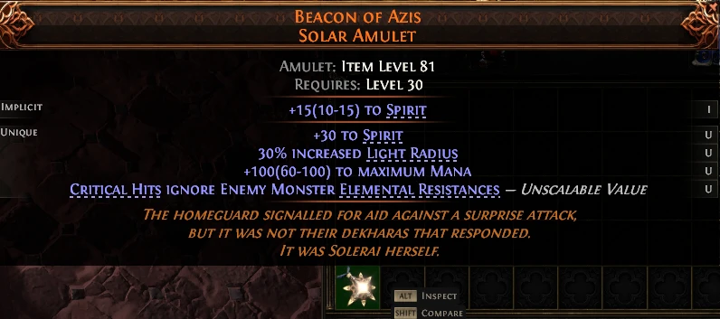 BEACON OF AZIS SOLAR AMULET