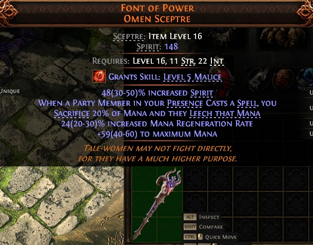 FONT OF POWER OMEN SCEPTRE