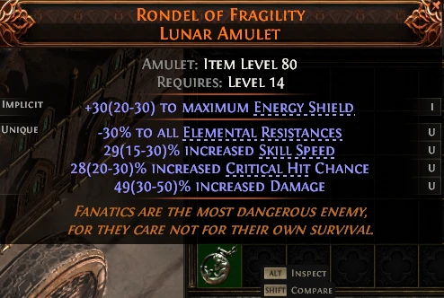 RONDEL OF FRAGILITY LUNAR AMULET