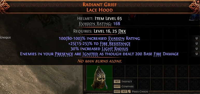 RADIANT GRIEF LACE HOOD