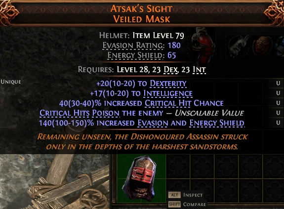 ATSAK'S SIGHT VEILED MASK